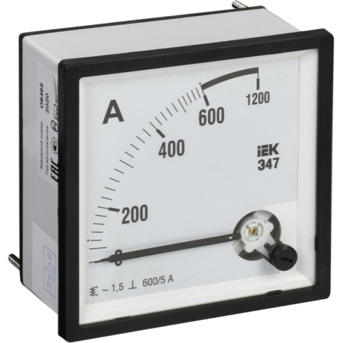 Амперметр аналоговый IEK IPA10-6-0600-E Э47 600/5А класс точности 1,5 72х72мм -